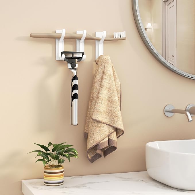 2 Pack Wall Hooks for Hanging: Adhesive Coat Hooks for Hat, Hangers for Door - Image 6
