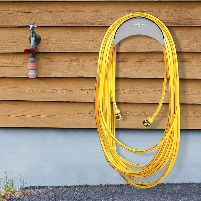FLORA GUARD Garden Hose Holder, Heavy-Duty Metal Hose Hanger, Holds Up to 125 ft - Image 5