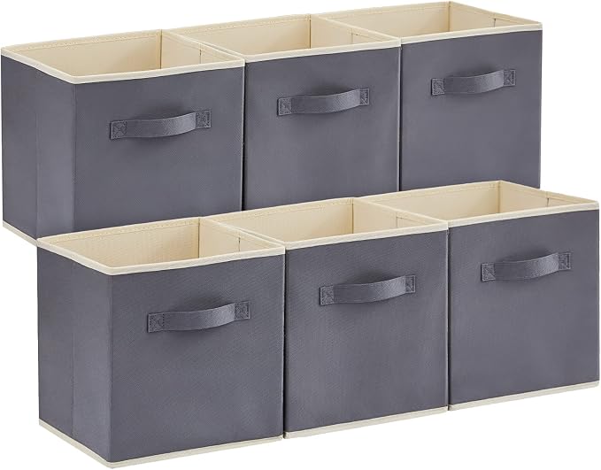 Lifewit Storage Cubes, 13 Inch Organizer Bins, 36L Gray, 6 Packs | Foldable by Lifewit