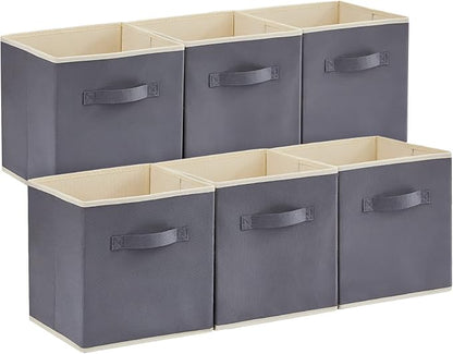 Lifewit Storage Cubes, 13 Inch Organizer Bins, 36L Gray, 6 Packs | Foldable by Lifewit