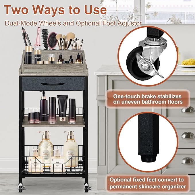 Makeup Organizer Cart Large, 2-in-1 Beauty Organizer - Image 5