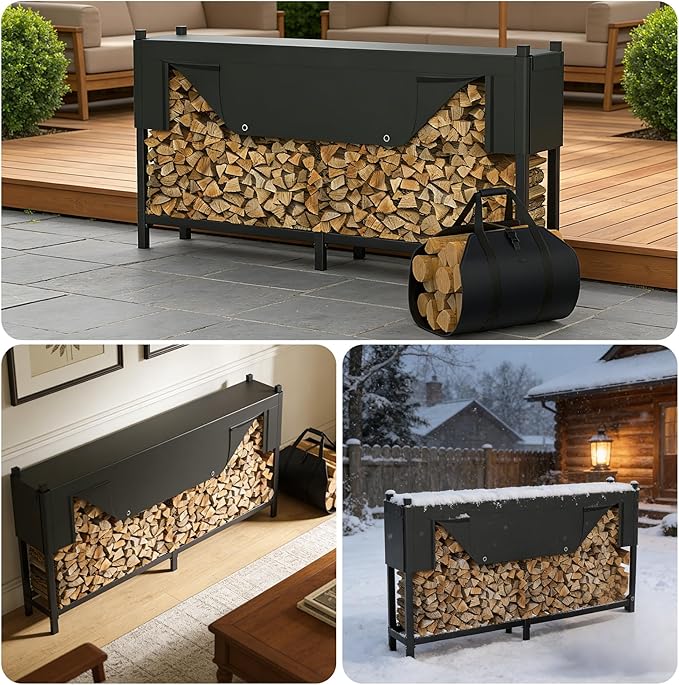WALMANN Heavy-Duty 8 ft Firewood Rack - Image 2