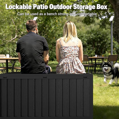 75 Gallon Outdoor Storage Box Waterproof, 350LBS Lockable Patio Storage Box - Image 3