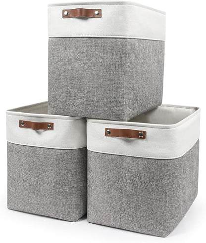 Large Fabric Storage Baskets | 50L Storage Bins, Decorative Linen Closet Baskets by Bagnizer