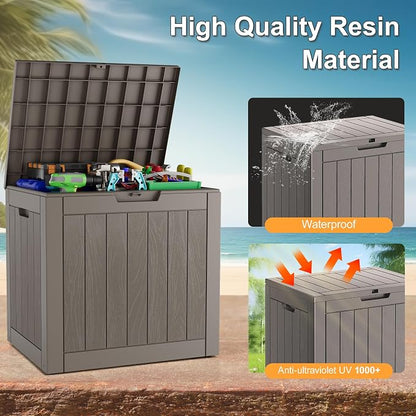 KAMABOKO Deck Box, 32 Gallon Resin Indoor and Outdoor Storage Boxes Waterproof - Image 4