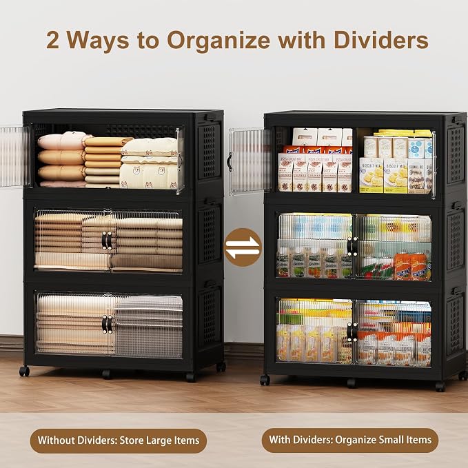 SAILUN 145Gal/579Qt Stackable Storage Bins Folding Collapsible Storage Bins - Image 5