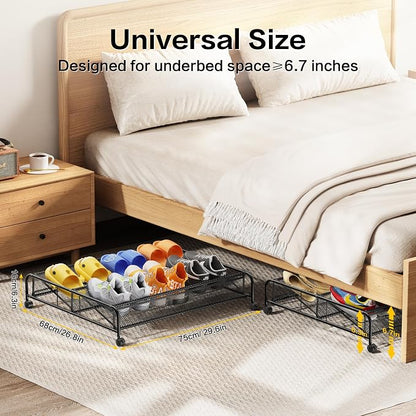 Under Bed Shoe Storage Organizer, 2 Pack Under Bed Storage Containers - Image 5