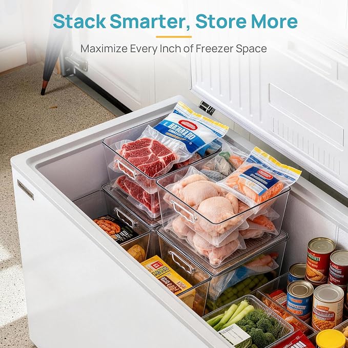 Vtopmart 4 Pack Extra Large Clear Stackable Storage Bins - Image 4