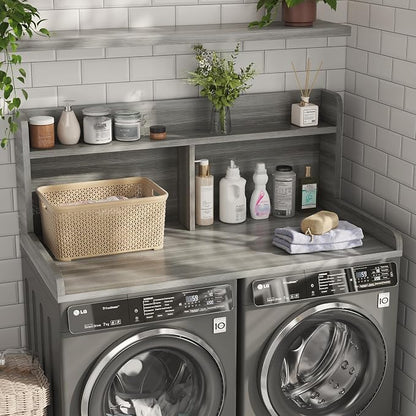 2-Tier Washer Dryer Countertop, 18.5" Raised Height Laundry Countertop - Image 2