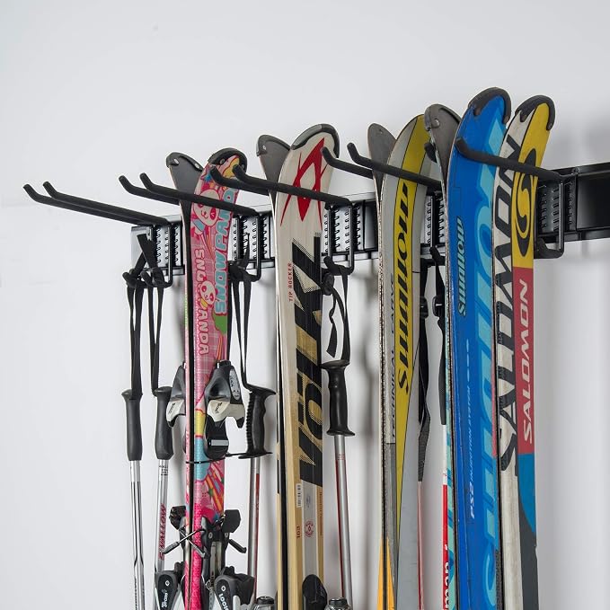 WALMANN Garage Storage Organization System Ski Wall Rack Up to 10 Pairs of Skis - Image 6