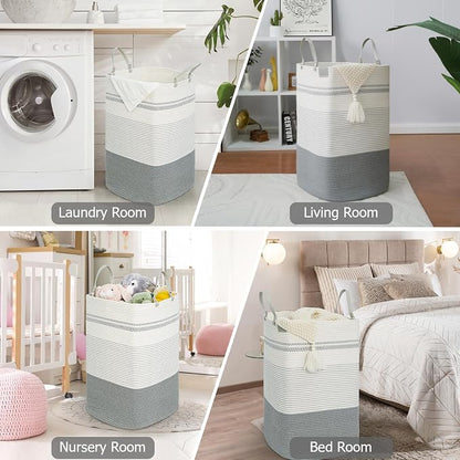 danpinera 100L Nursery Hamper, Tall Woven Laundry Basket - Image 8