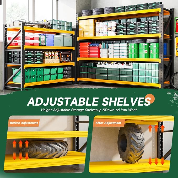 Letaya 3000LBS Heavy Duty Storage Shelves, 4 Tier Large Tall Industrial Shelving - Image 4