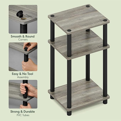 Furinno JUST Side Table, 3-Tier End Table, Open Shelves Night Stand, Bedside - Image 4