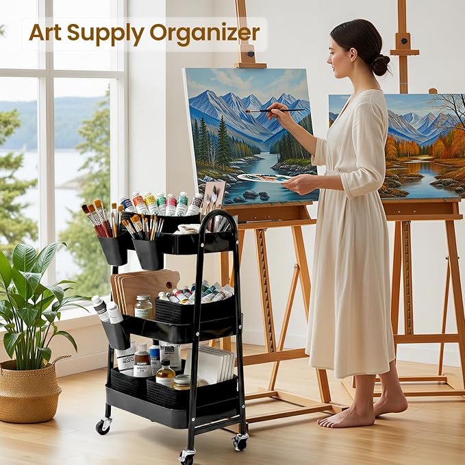 3-Tier Rolling Utility Cart - Image 4