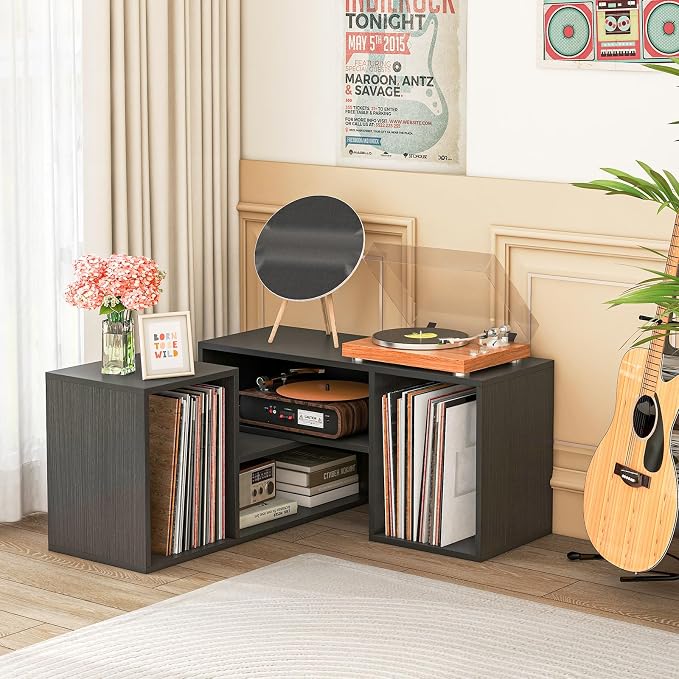 LDAILY L-Shaped TV Stand, TV Entertainment Center - Image 8