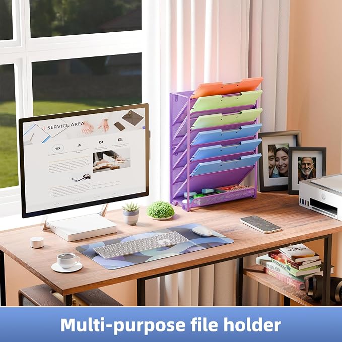 Simple Trending Wall File Organizer, Mesh 7-Tier Vertical Hanging File Holder - Image 3