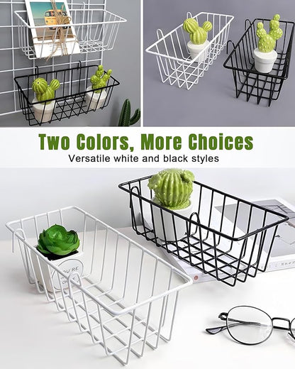 6 Pack Wire Baskets, Grid Wire Panel Hanging Wall Basket, Display and Storage - Image 5
