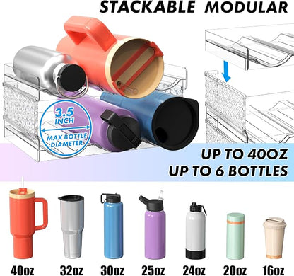 Simple Houseware 2-Tier Stackable Water Bottle Tumbler Storage Organizer - Image 2