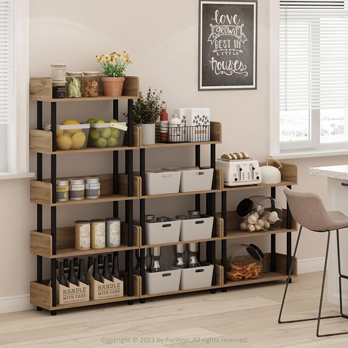 Furinno TURN-N-TUBE 3-Tier Display Shelf, Storage Shelves, Book Shelf, Open - Image 2