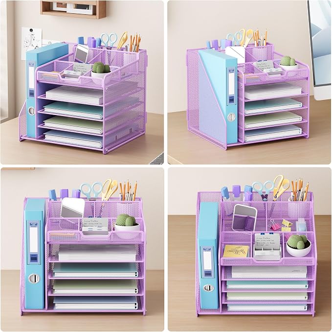 Lavatino 5-Tier Metal Mesh Desk Organizer - Image 4