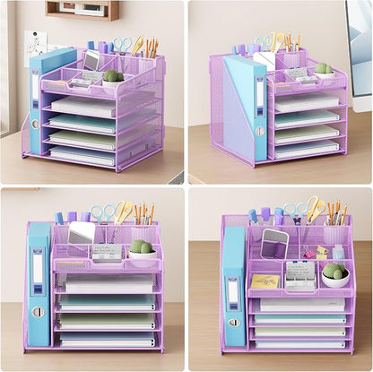 Lavatino 5-Tier Metal Mesh Desk Organizer - Image 4