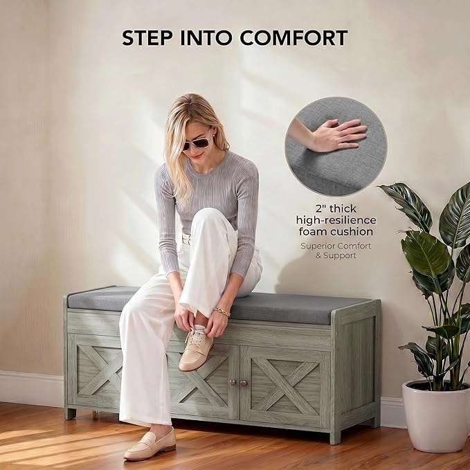 Marsail Shoe Storage Bench - Image 5