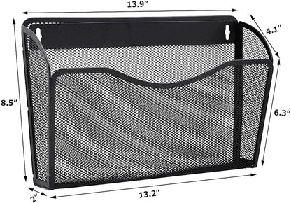 EASEPRES 6 Single Pocket Mesh Hanging File Organizer, Vertical Wall Mounted - Image 2
