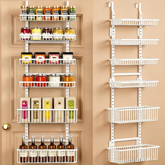 Moforoco Adjustable Over the Door Organizer, Metal Hanging Door Organizer by MOFOROCO