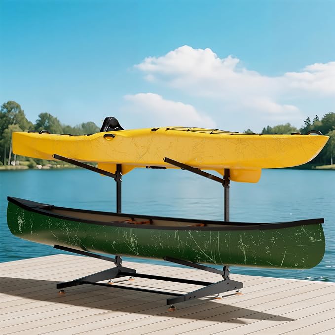 Kayak Storage Rack, Freestanding Outdoor Canoe Rack, Reinforced, and Enhanced - Image 2