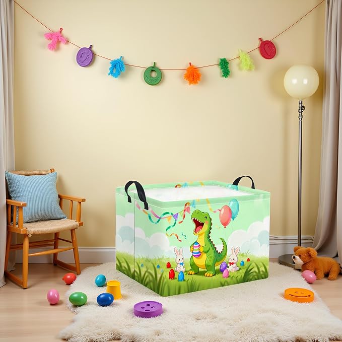 Rectangular Easter Basket for Home Kitchen Baby Girls Basket Cute Storage Bin - Image 6