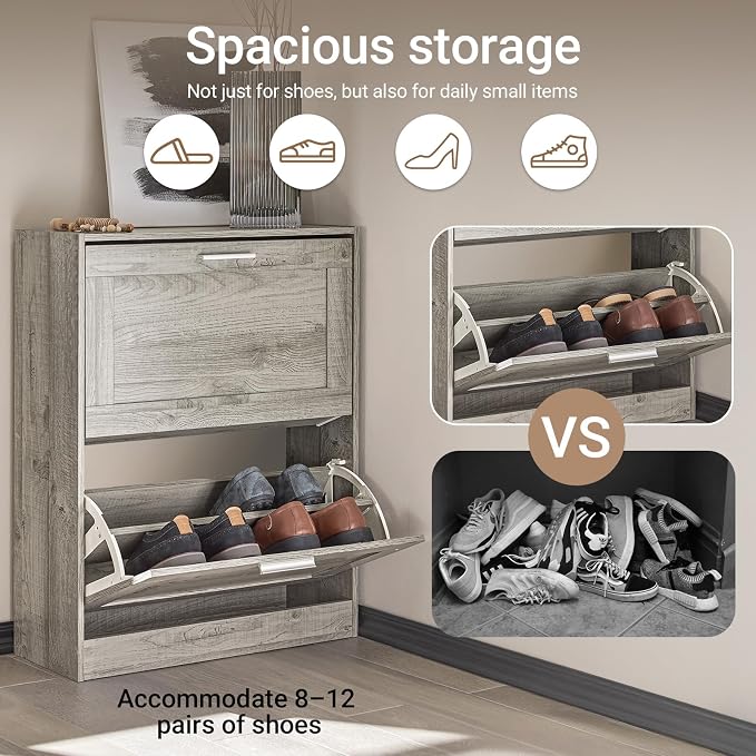 Haotian Enclosed Shoe Rack for Entryway | Shoe Cabinet - Image 4