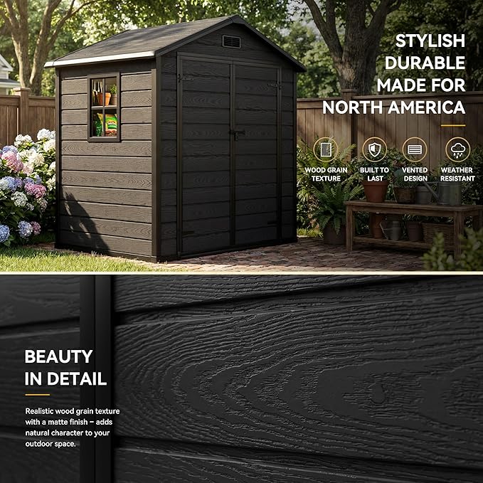 DWVO 6X5FT Resin Storage Shed - Image 5