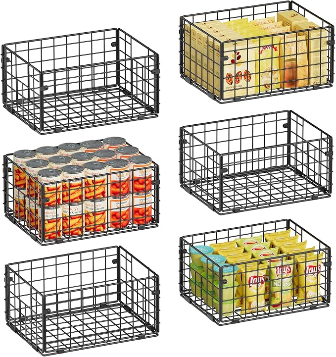 X-cosrack Metal Wire Basket Pantry Baskets Foldable Cabinet Organizers by X-cosrack