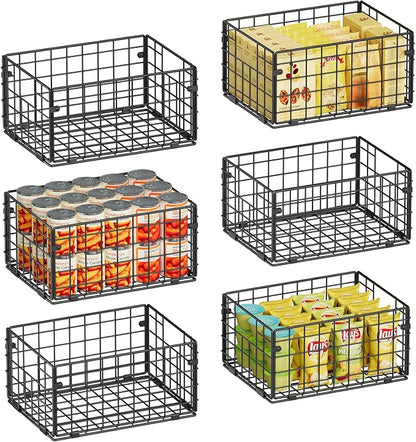 X-cosrack Metal Wire Basket Pantry Baskets Foldable Cabinet Organizers by X-cosrack
