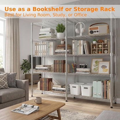 Homdox 5-Tier Adjustable Metal Storage Shelves, Space-Saving Corner Rack - Image 6