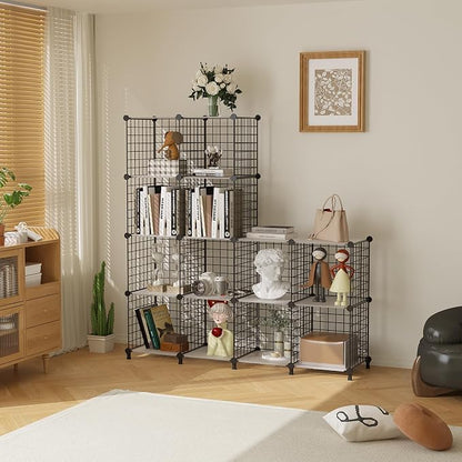 AWTATOS Wire 12 Cube Storage Organizer, Closet Storage Shelves Stackable | - Image 2
