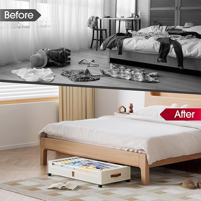 Yecaye Under Bed Storage with Wheels 2 Pack, 70L Larger Capacity Under Bed - Image 7