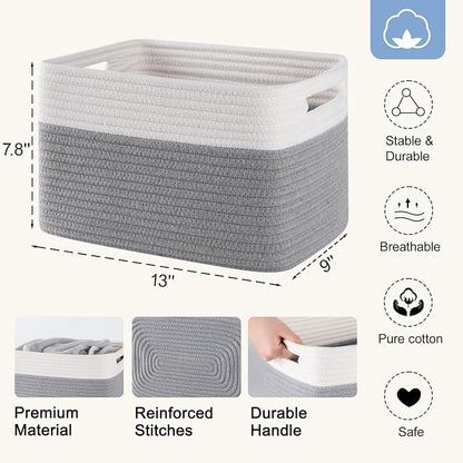 4 Pack Storage Baskets for Organizing, Woven Baskets for Shelves - Image 3