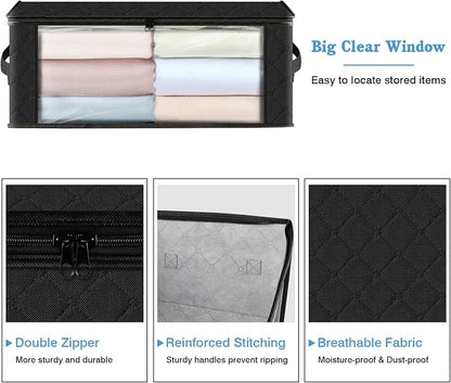 HomeHacks Storage 3-Pack Clothes Organizer Storage Bags Foldable Storage Box - Image 3