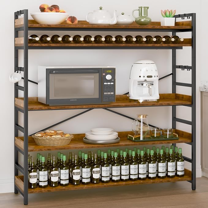 HCHQHS 5 Tier Bookshelf, Adjustable Industrial Bookcase, Vertical Tall Book - Image 8