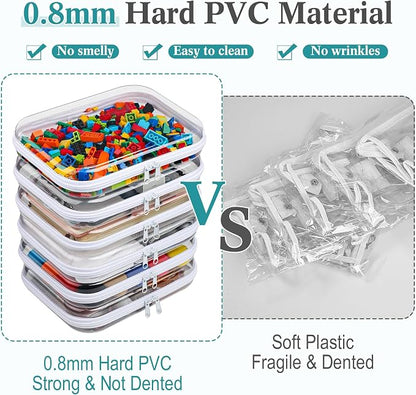 Sanwuta 6 Pcs Clear Hard Zipper Case Hard Plastic Zipper Pouches Transparent - Image 4