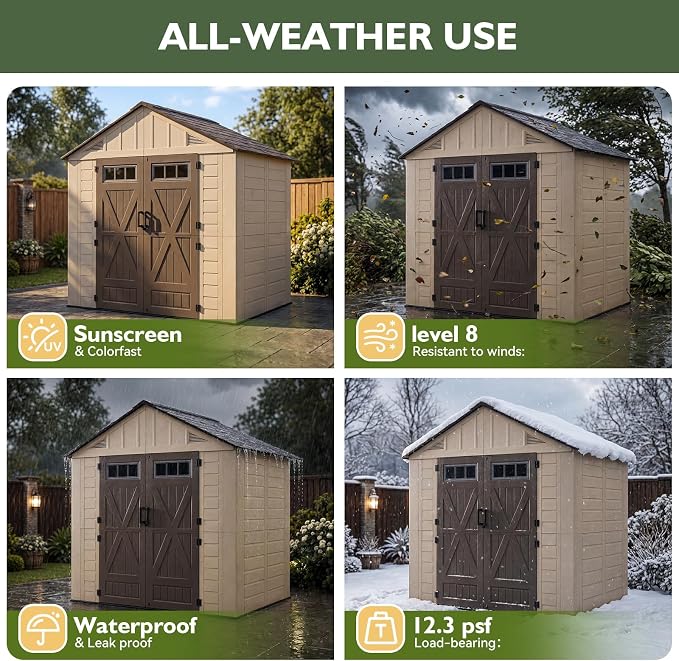 Aoxun 8x6 Ft Outdoor Storage Shed - Image 7