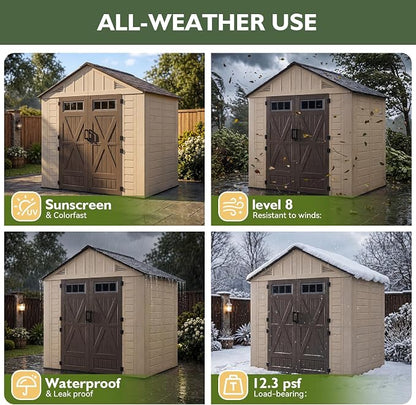 Aoxun 8x6 Ft Outdoor Storage Shed - Image 7