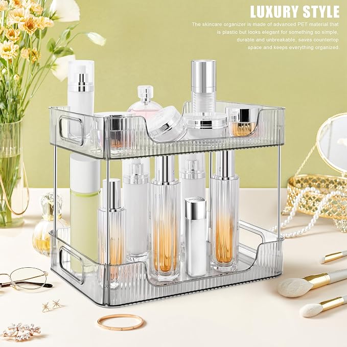 2-Tier Bathroom Counter Organizer Countertop Storage, Dresser Organizer Vanity - Image 5