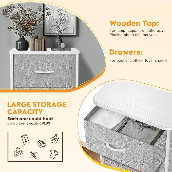 Curved Profile Dresser for Bedroom，4 Fabric Drawer Dresser - Image 6