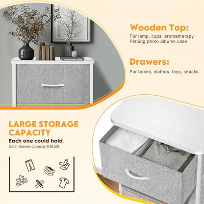 Curved Profile Dresser for Bedroom，4 Fabric Drawer Dresser - Image 6