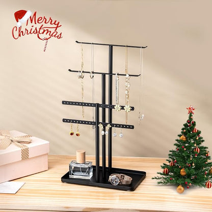 pickpiff Jewelry Stand Organizer, 14.5" Tall Sturdy Metal, 3-Tier Jewelry Holder - Image 2