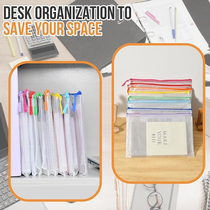24pcs Mesh Zipper Pouch File Bags Puzzle Storage Bags, A3 17x12 Inches Large - Image 4