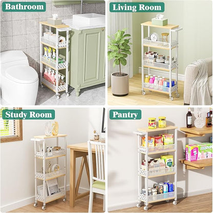 Giwil 4-Tier Slim Rolling Storage Cart - Image 7