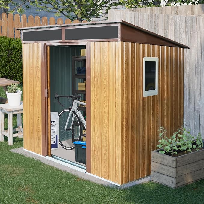 Outdoor Metal Storage Shed Window Ventilation Foundation Frame Waterproof - Image 2